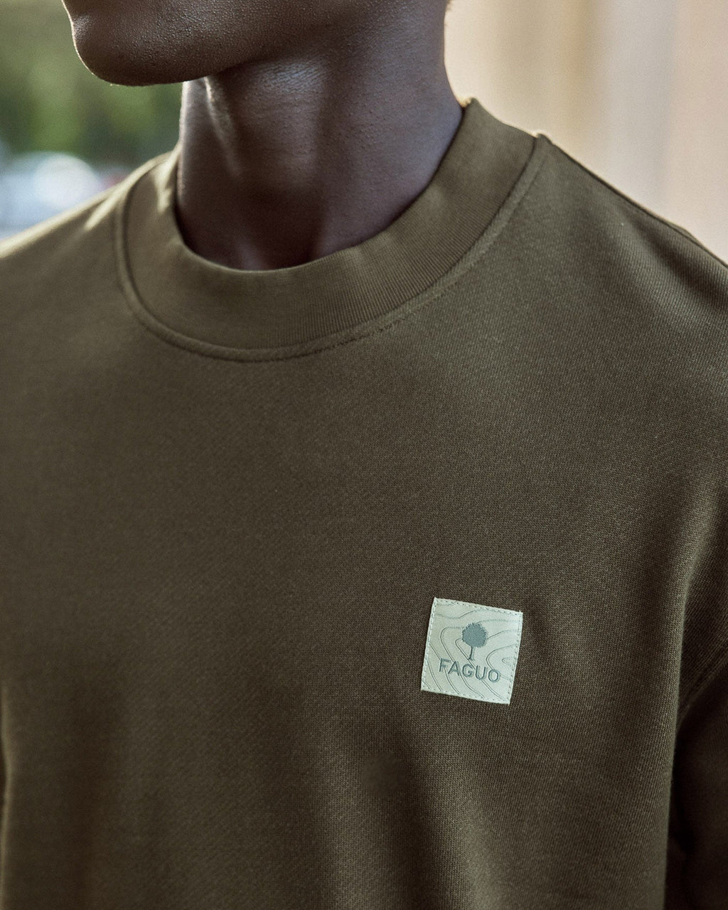 Oversize-Sweatshirt mit Rundhalsausschnitt Dunkelbraun