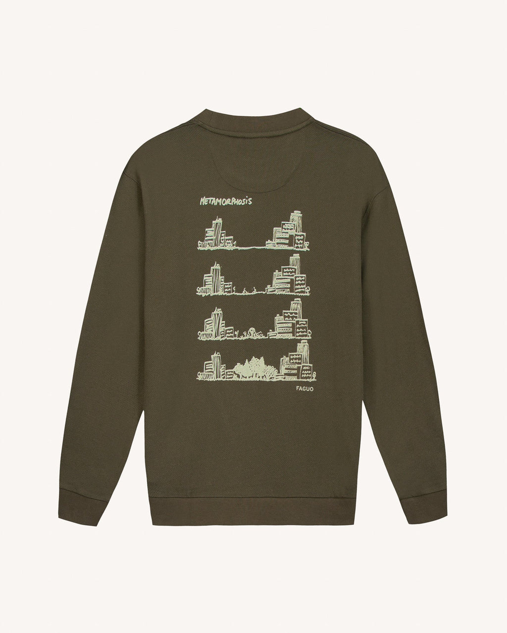 Oversize-Sweatshirt mit Rundhalsausschnitt Dunkelbraun