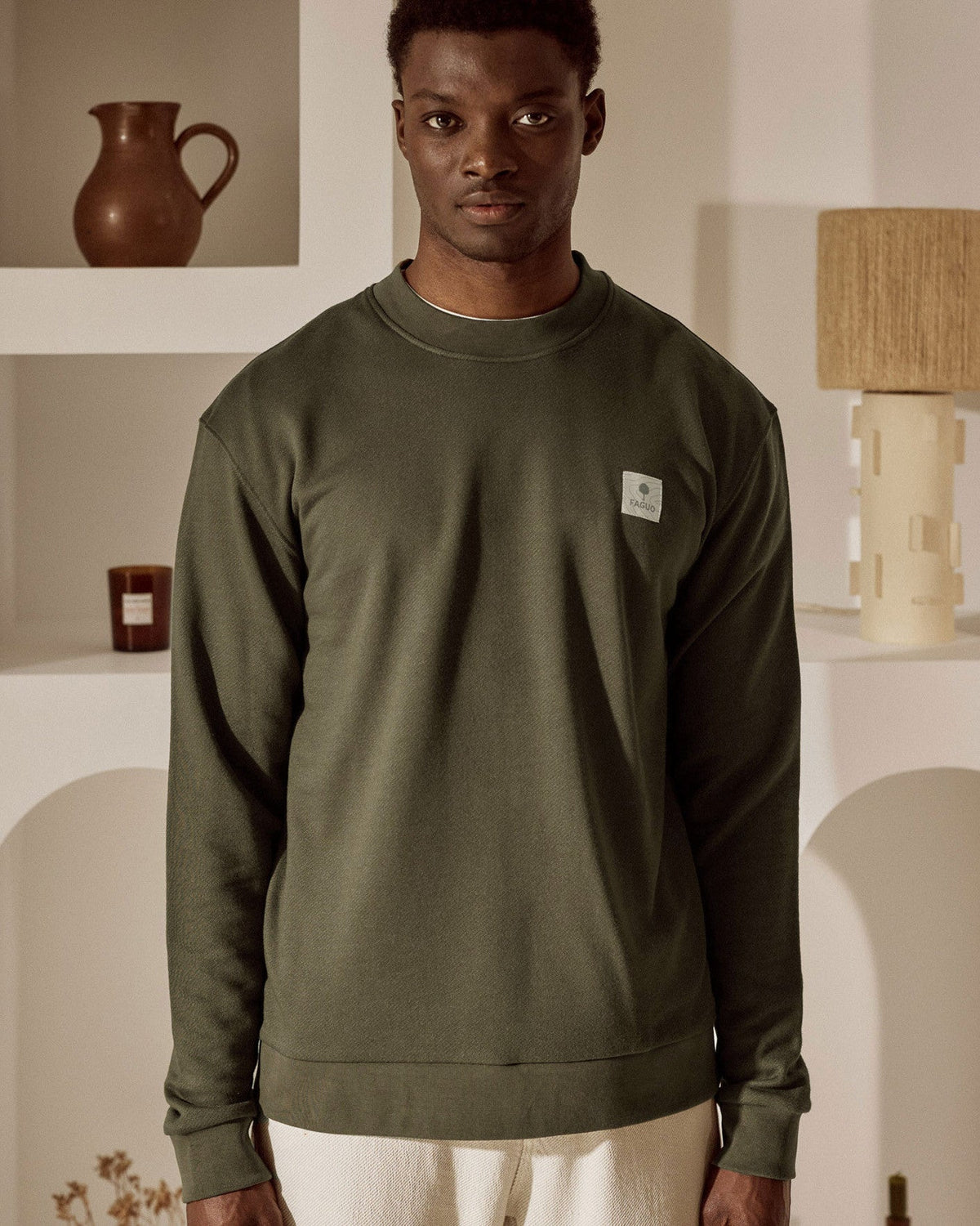 Oversize-Sweatshirt mit Rundhalsausschnitt Dunkelbraun