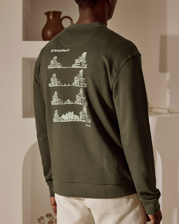 Sweat Col Rond Oversize Marron Foncé