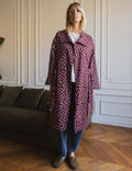 Gepunkteter Trenchcoat Floro in Bordeaux & Rosa
