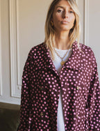 Gepunkteter Trenchcoat Floro in Bordeaux & Rosa