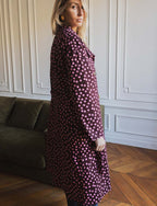 Gepunkteter Trenchcoat Floro in Bordeaux & Rosa