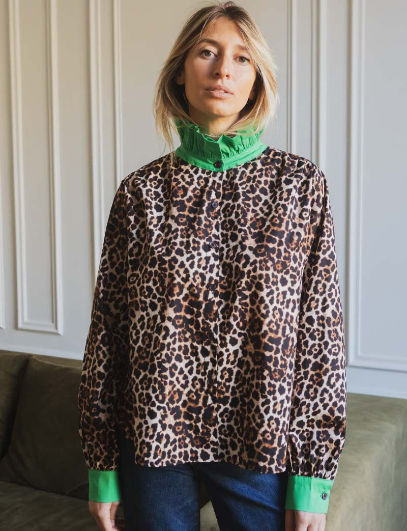 Chemise Léopard & Verte Gustava