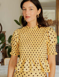 Yellow & Chocolate Polka-Dot Paloma Top