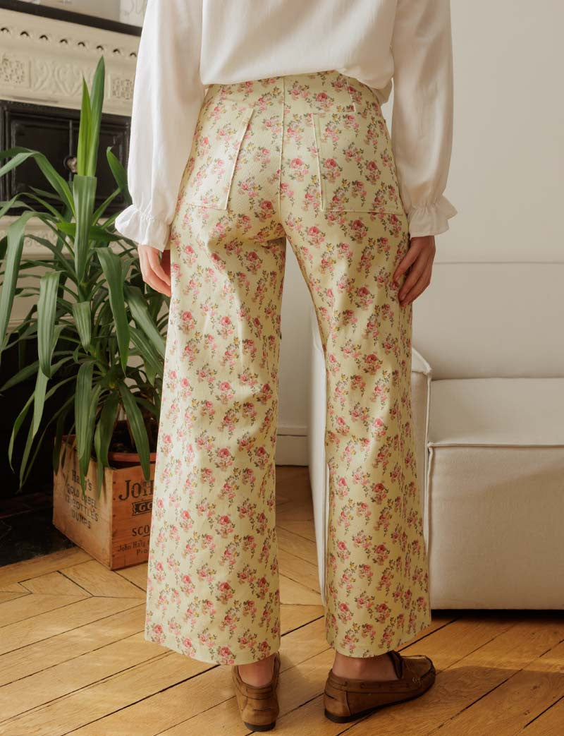 Gelbe Geblümte Jeans Yalli
