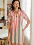 Vestido Rosa De Rayas Monett