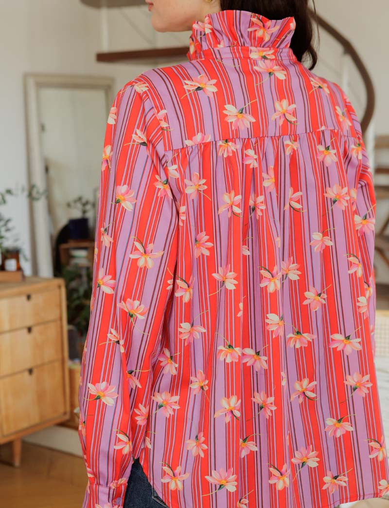 Gestreepte & Gebloemde Blouse Gustava