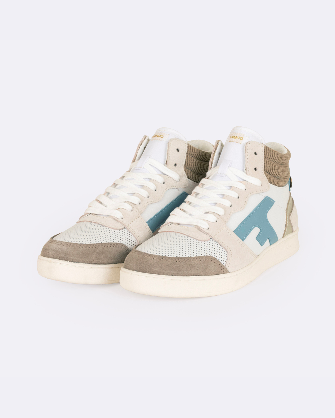 Baskets Hazel Mid - Blanc Et Marron Clair
