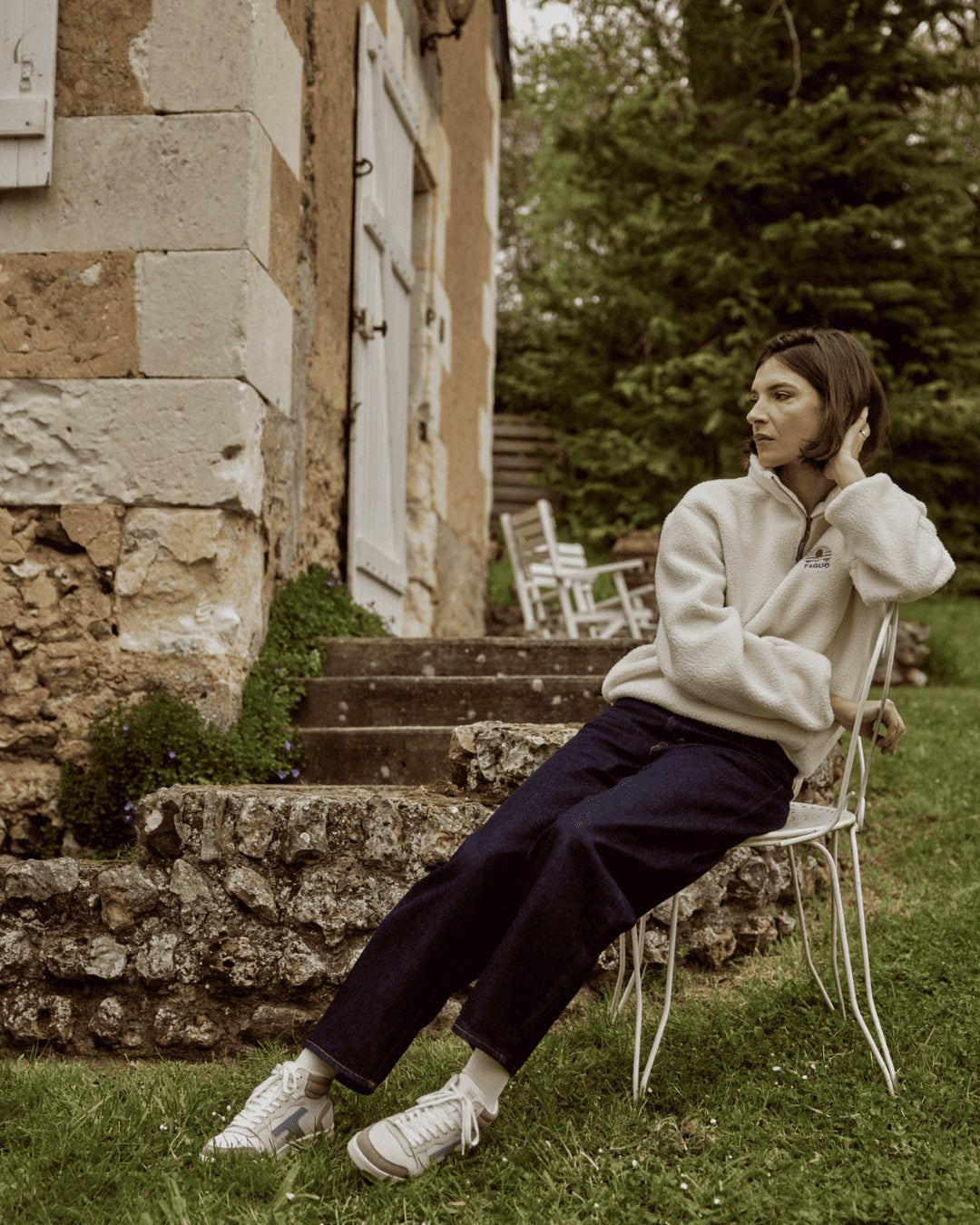 Baskets Hazel Mid - Blanc Et Marron Clair