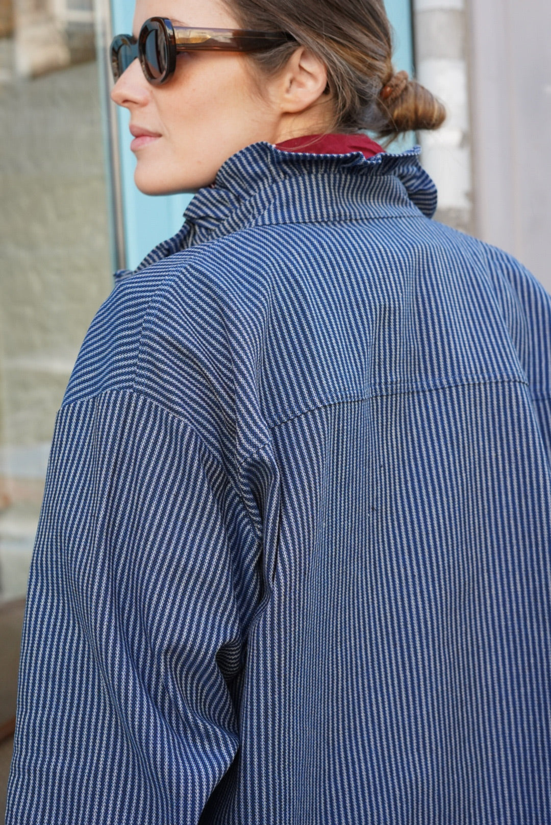 Lou Navy Striped Overshirt