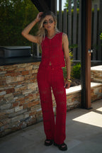 Leo Crochet Top - Red