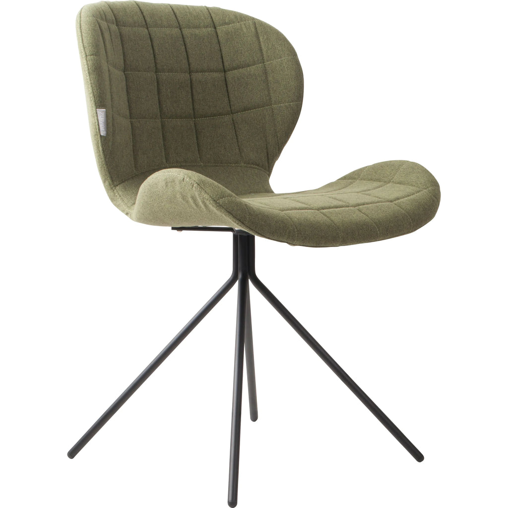 Omg - Juego de 2 sillas de comedor - Tela - Verde