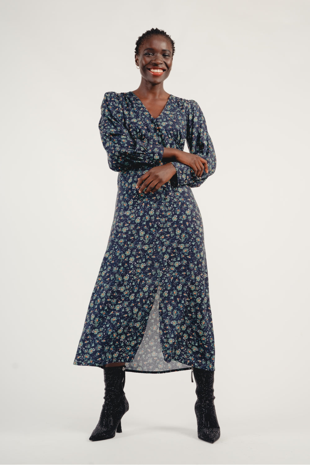 The Chrissie Mini Flower Maxi Dress