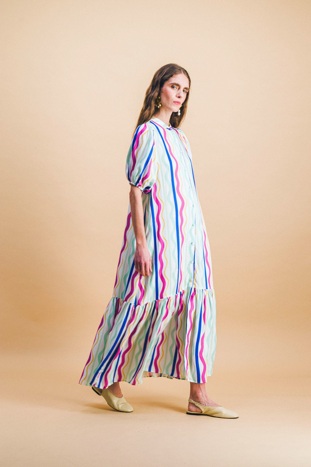 Clemence Rainbow Lines Dress