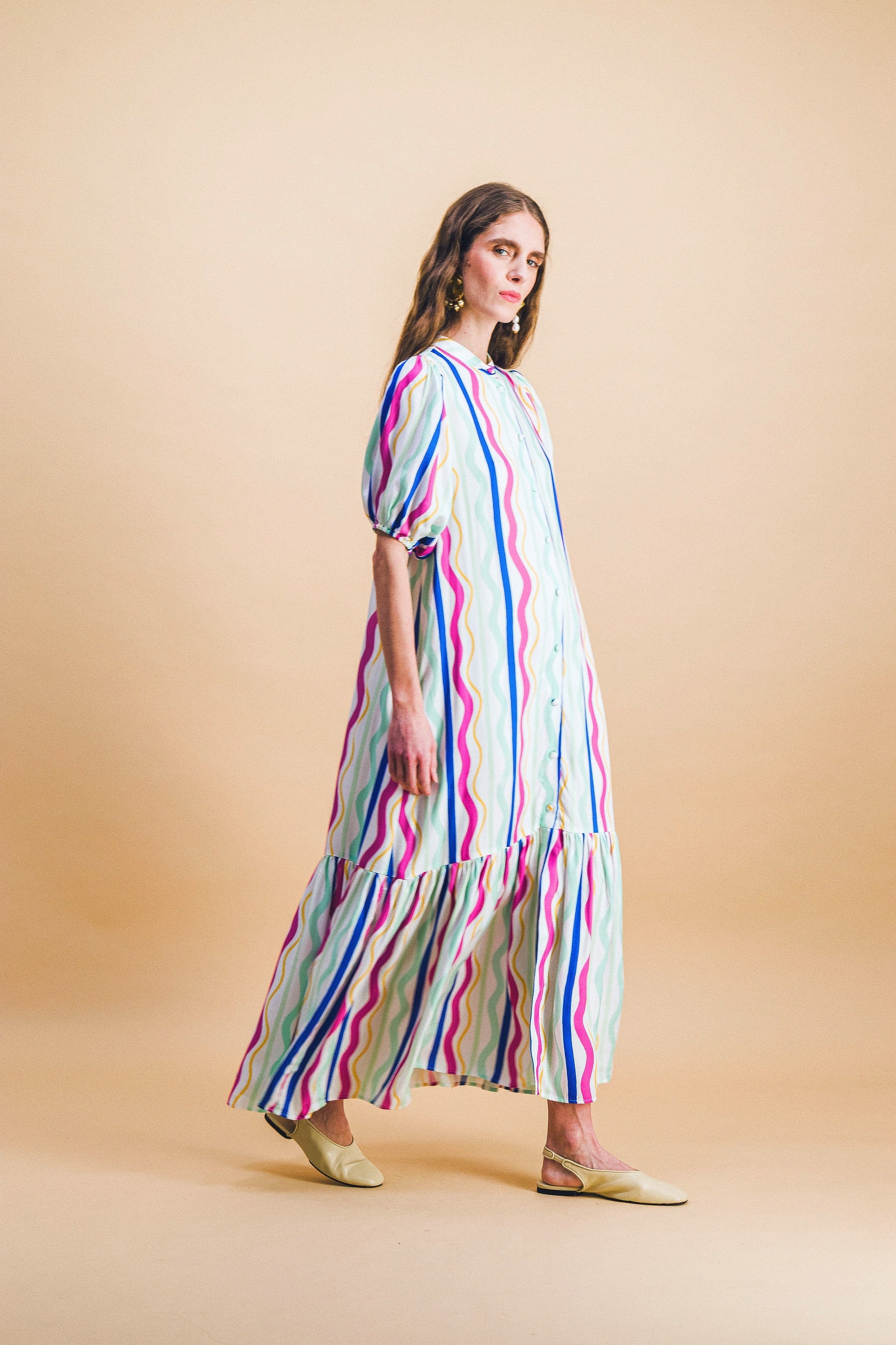 Clemence Rainbow Lines Dress