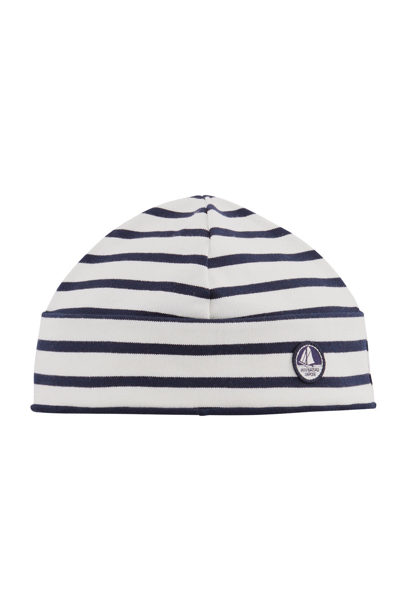 Bonnet - Blanc Et Bleu Marine - Femme