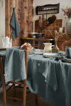 Soline - Nappe Rectangle - Lin Lavé - Ardoise