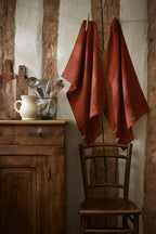 Soline - Set of 2 Tea Towels - Washed Linen - Paprika