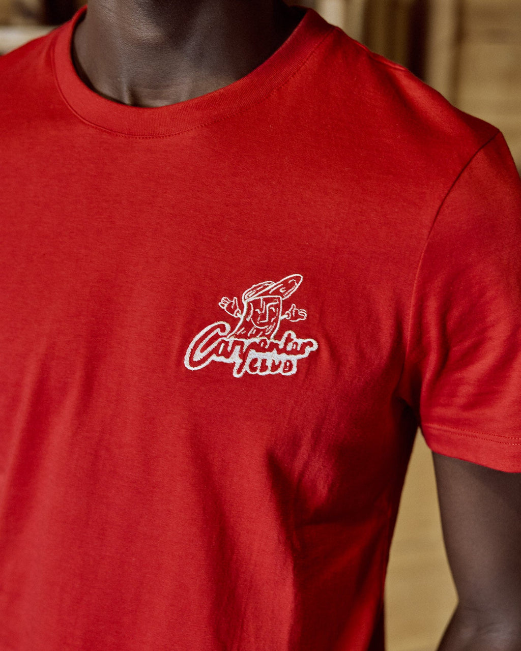 T-Shirt Rosso Scuro In Cotone
