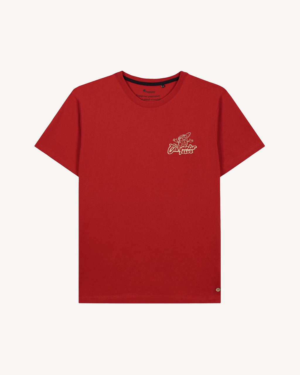 T-Shirt Rosso Scuro In Cotone