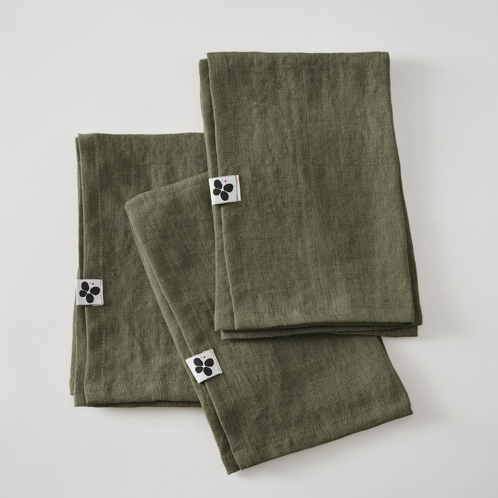 Soline - 3-pack Servetter - Tvättat Linne - Timjan
