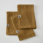 Set of 3 Towels - Washed Linen - Soline - Caramel