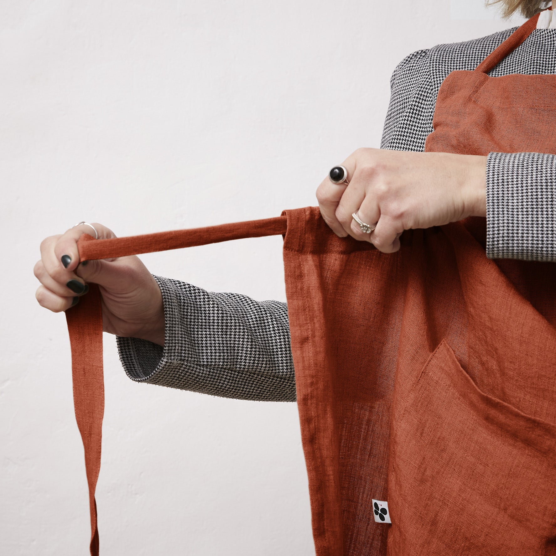 Soline - Tablier Ajustable - Lin Lavé - Paprika
