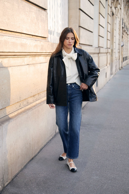 Chaqueta de cuero Le Doyle - Negro