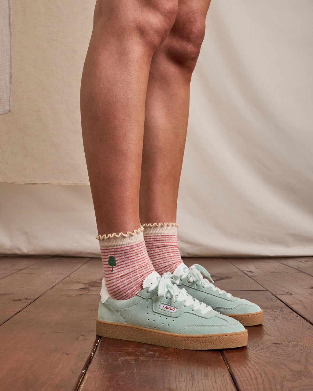 Sneakers Suède Leer Grijsblauw