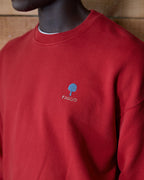 Sweat Col Rond Rouge Foncé