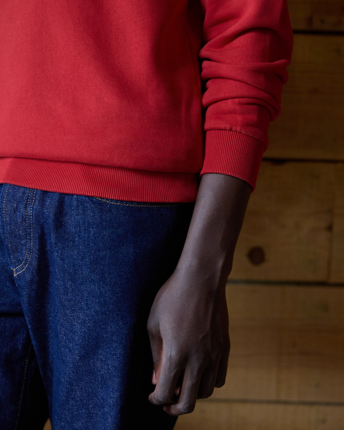 Sweat Col Rond Rouge Foncé