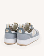 Sneakers Van Suèdeléer Ecru En Lichtblauw