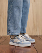 Sneakers Van Suèdeléer Ecru En Lichtblauw