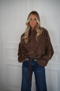 Chaqueta de ante Amelia - Chocolate