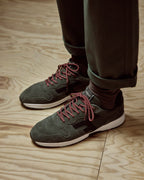 Zapatillas de piel y ante caqui