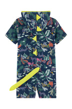 Mono Con Capucha - Azul Marino Y Verde - Niño