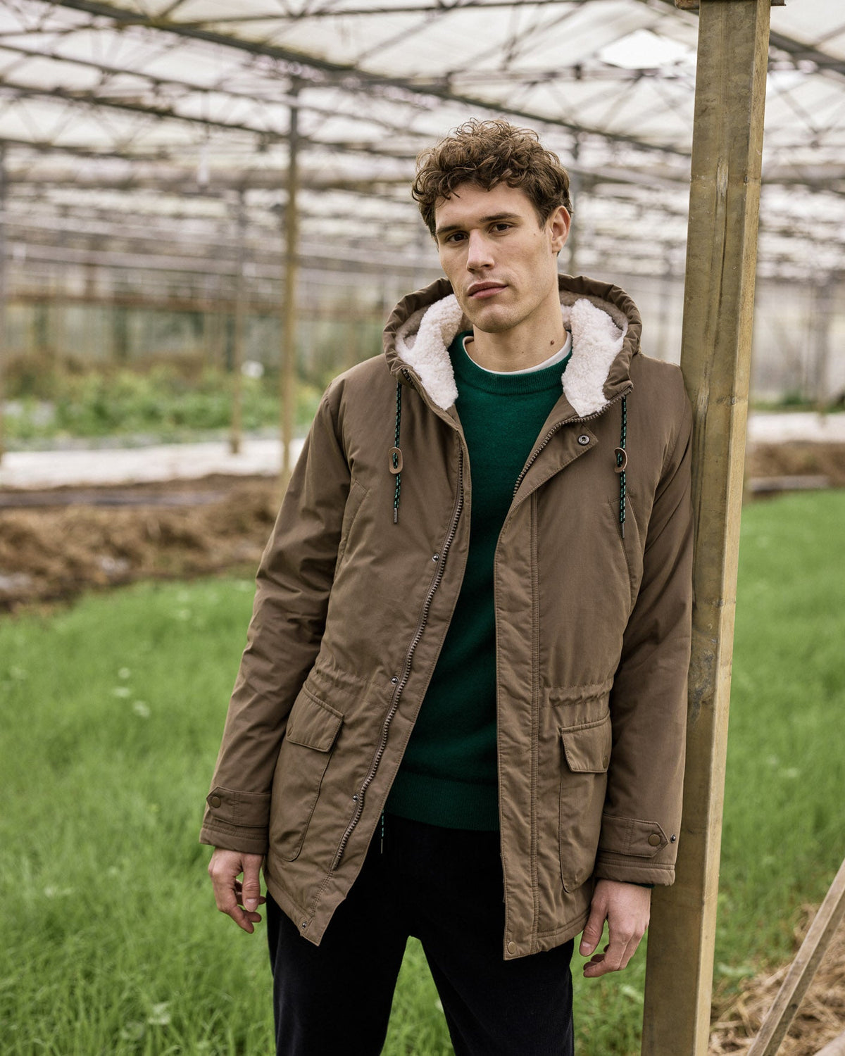 Waterdichte parka bruin