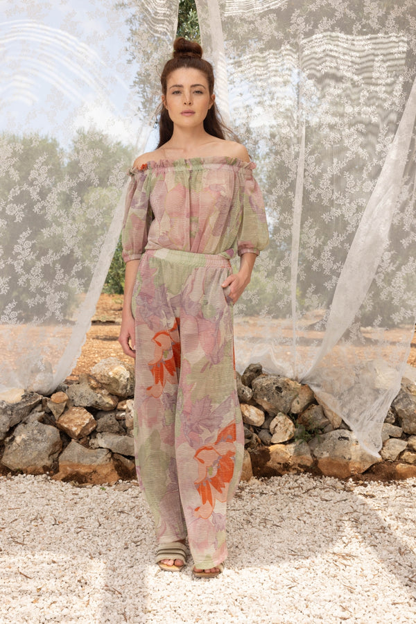 The Andrea Pants With Flowers