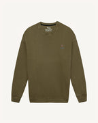 Sweat Col Rond Vert Olive Foncé