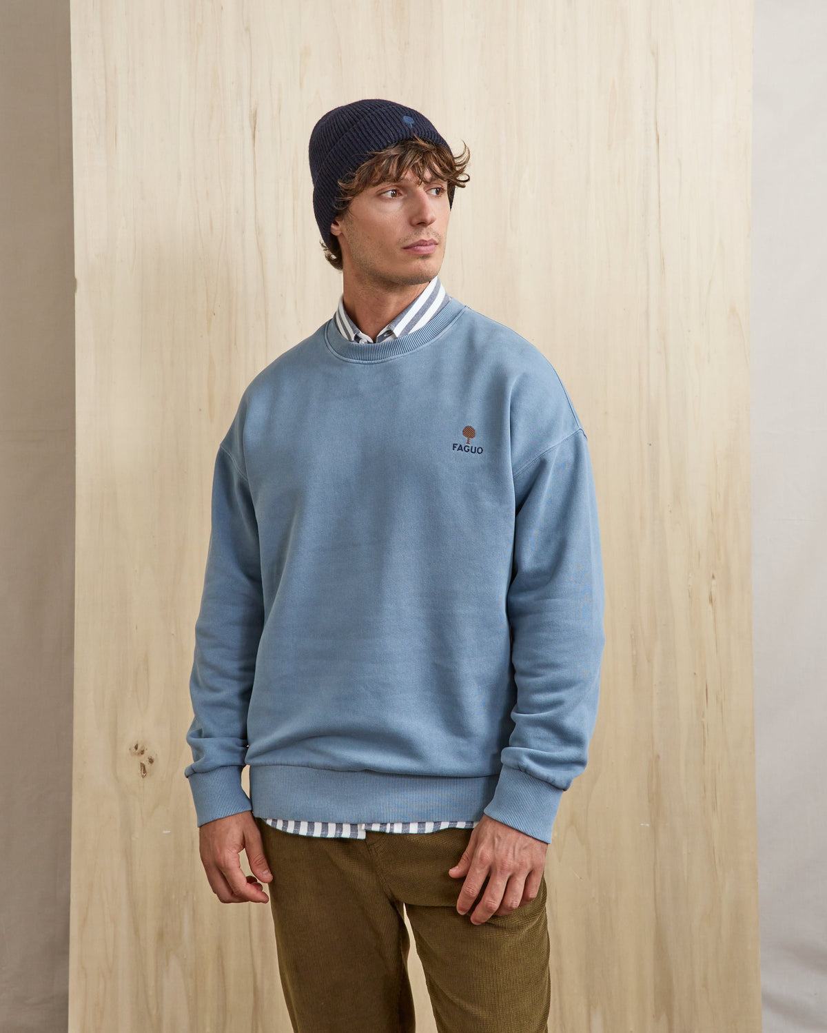 Sweat Col Rond Bleu Jean