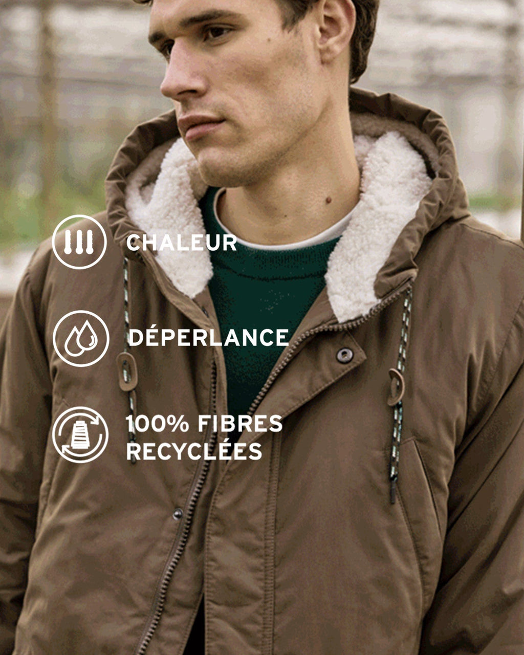 Waterdichte parka bruin