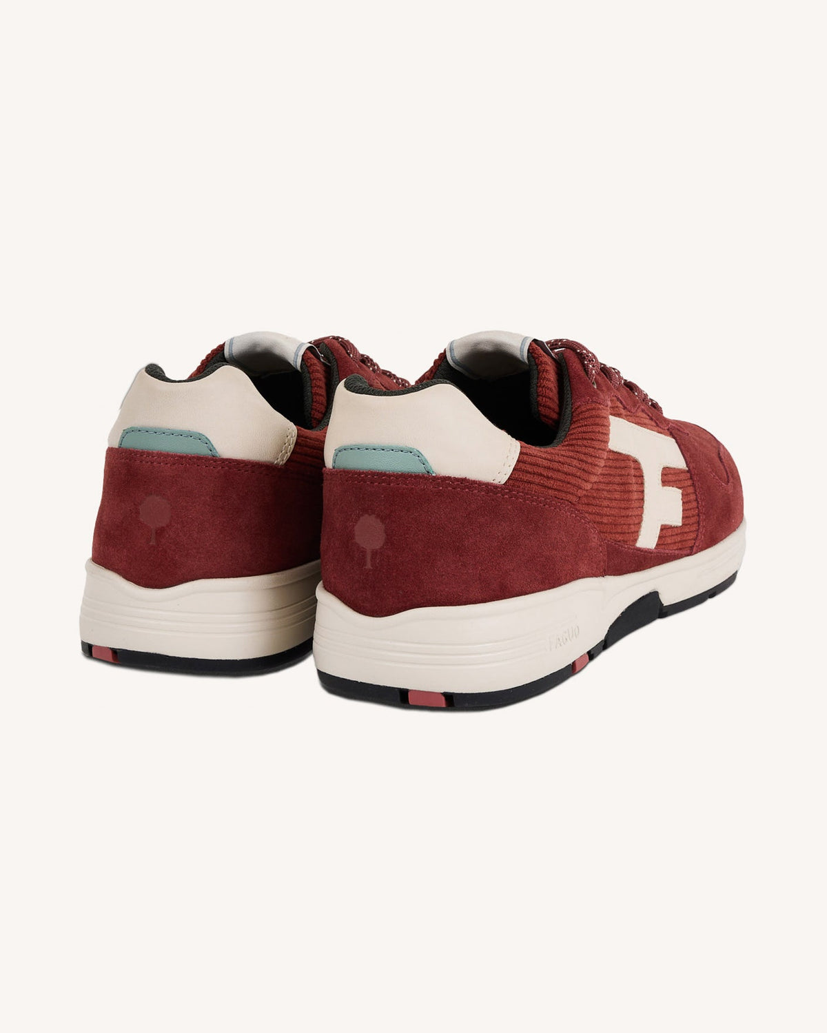 Sneakersy ze skóry zamszowej bordowe