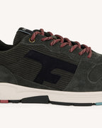 Zapatillas de piel y ante caqui
