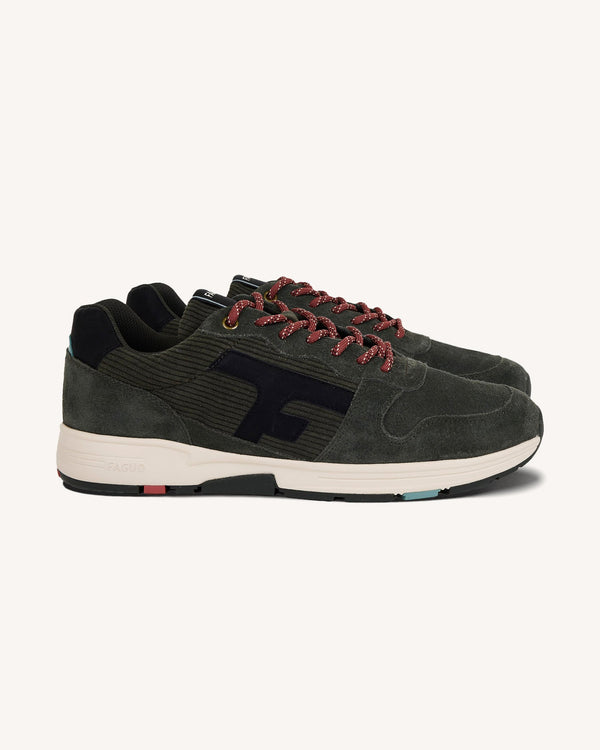 Baskets Cuir Suède Kaki