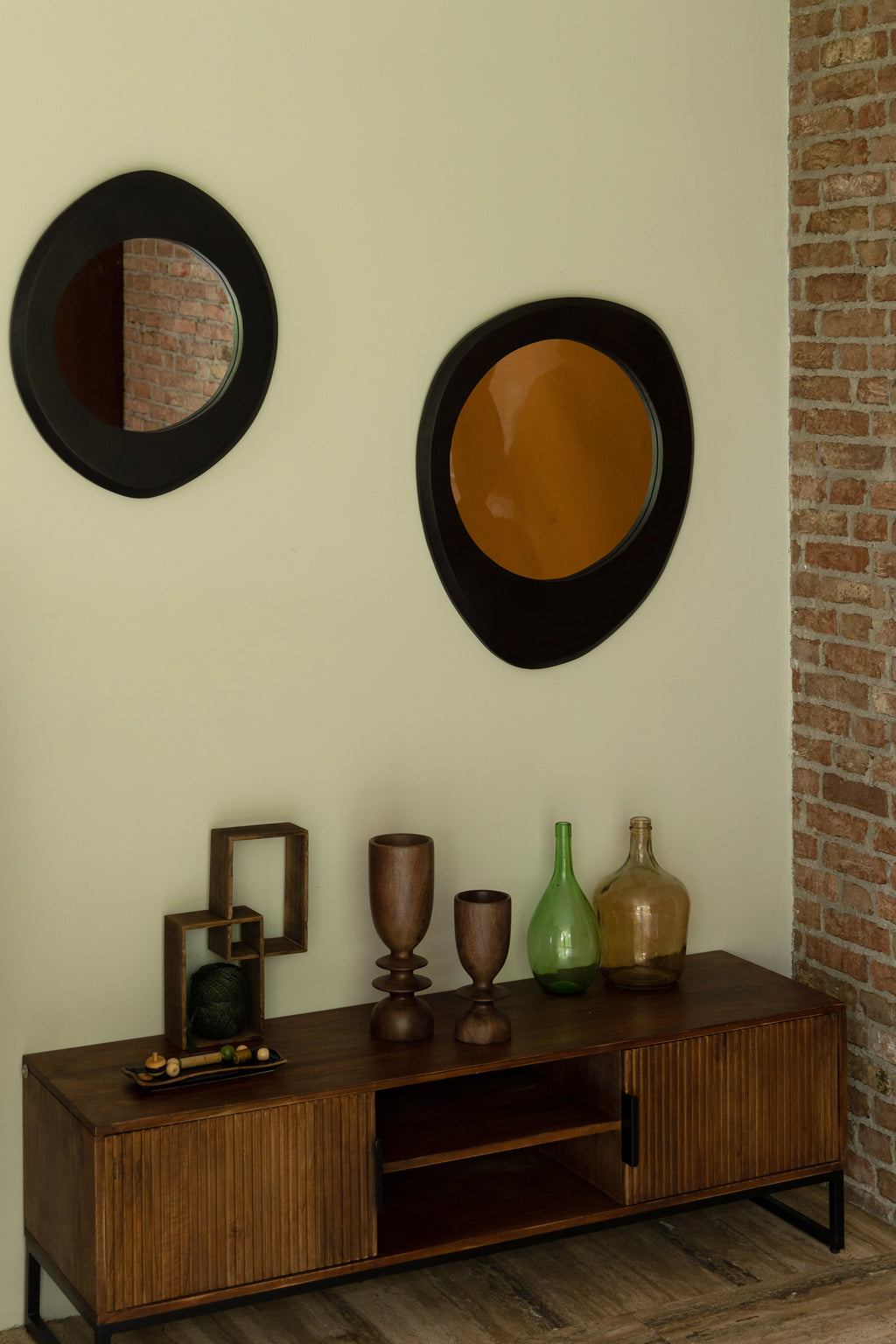 Aren S - Espejo - Madera de mango - Negro