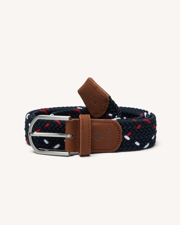 Ceinture Tressée Marine Et Rouge