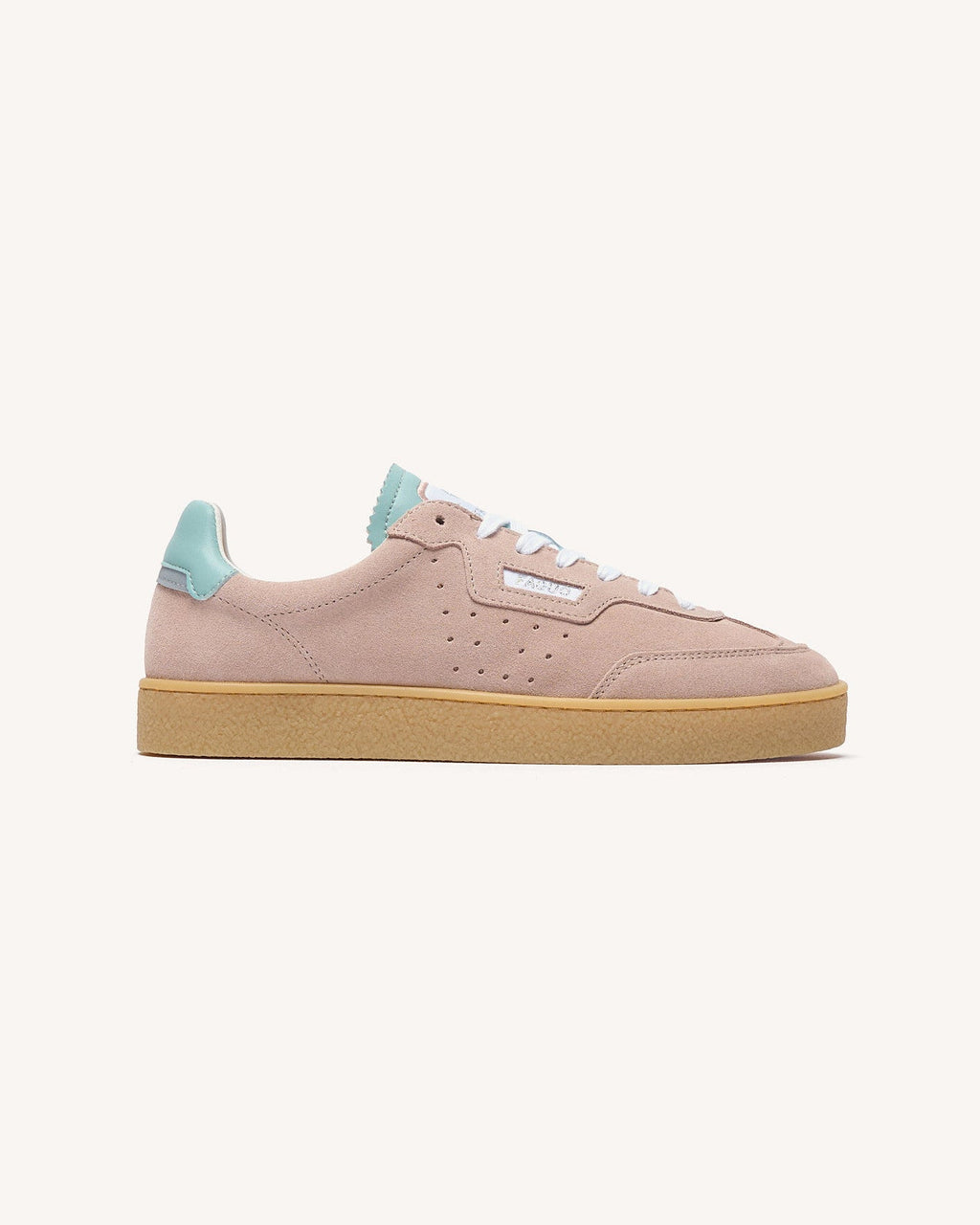 Sneakersy Ze Skóry Zamszowej Szaroróżowe