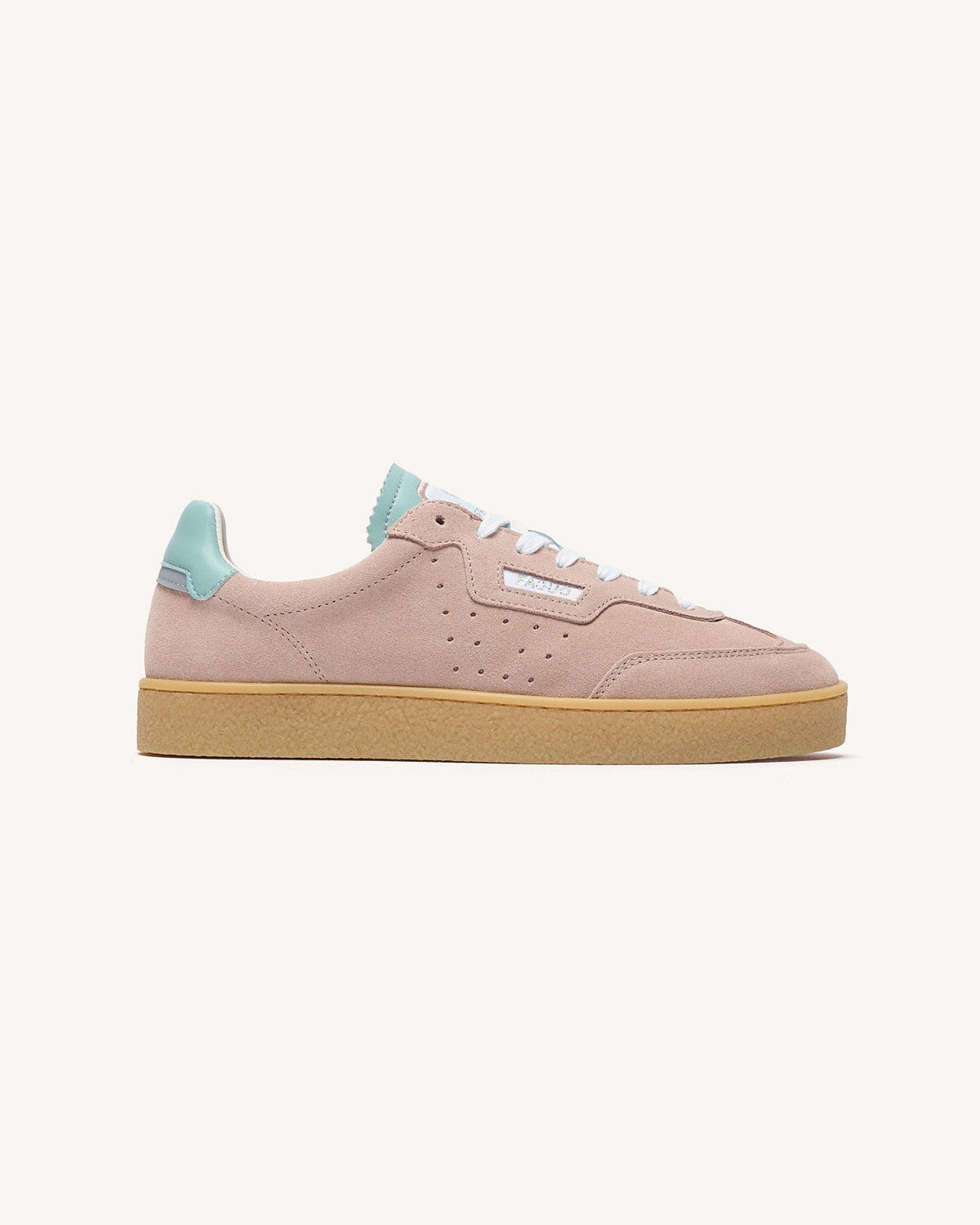Sneakersy Ze Skóry Zamszowej Szaroróżowe