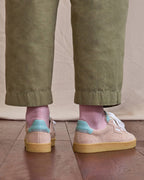 Sneakersy Ze Skóry Zamszowej Szaroróżowe